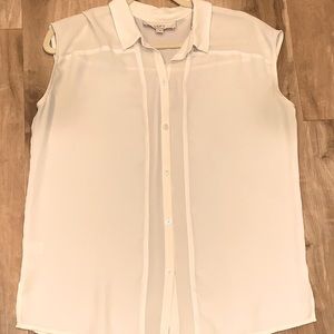 LOFT button down sleeveless blouse